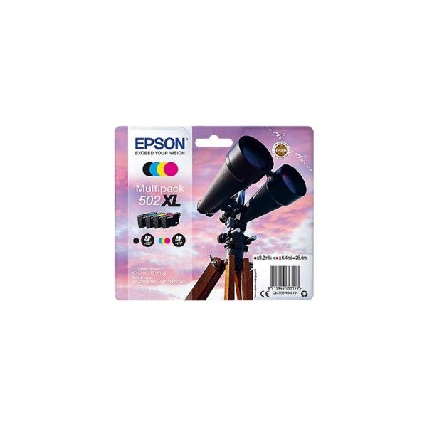 Epson 502 Noire et Couleurs Pack de 4 cartouches origine