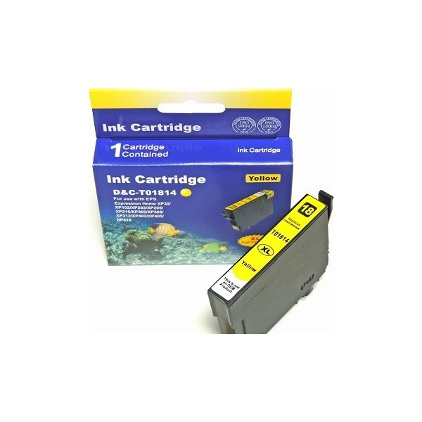 Compatible Epson 18XL  T1814    Jaune  Cartouche d'encre  Premium  Grande Capacité 