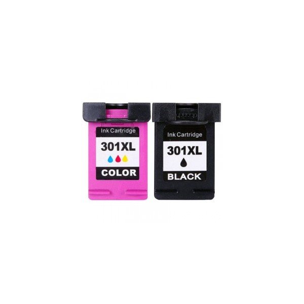 Compatible Pack HP301 XL  (Noire +  Couleur)  Cartouches  Remanufacturées   Grande Capacité 